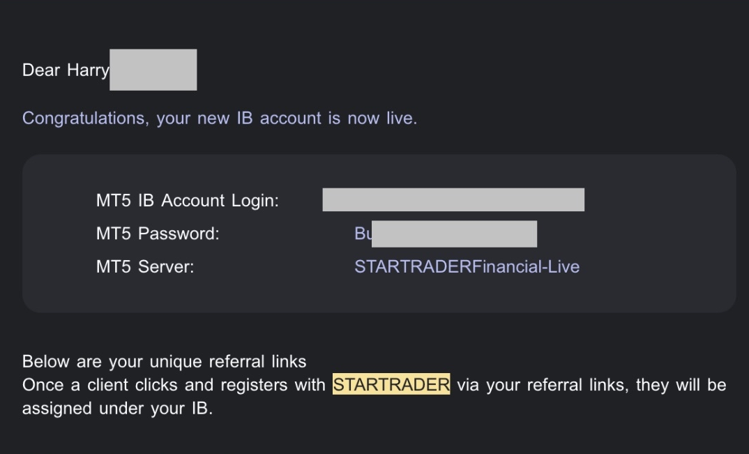 Startrader MT5 Login Email